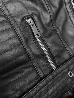 Černá dámská bunda ramoneska s kapucí J Style (11Z8077)