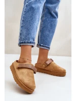 Dámské pantofle vyhřívané kožíškem na platformě Camel Azida Dámské pantofle vyhřívané kožíškem na platformě Camel Azida