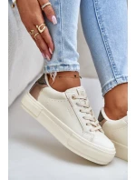 Zateplené dámské tenisky na platformě Big Star OO274A454 béžové