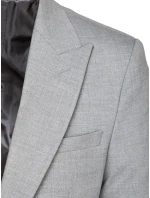 Pánská světle šedá jednořadá bunda FashionStreet MX0618