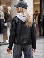 Dámská bunda ve stylu Ramones z ekologické kůže, černá, FashionStreet TY5917 Dámská bunda ve stylu Ramones z ekologické kůže, černá, FashionStreet TY5917