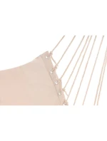 BRAZILSKÁ ZÁVĚSNÁ SEDAČKA HAMAK 100x50 cm PŘÍRODNÍ S VSTŘÍCNÝM PUSHEM BÍLÁ