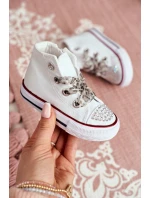 Dětské Tenisky Se Zirkony Bílé Smile