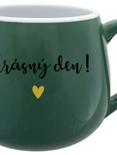KRÁSNÝ DEN! - zelený keramický hrníček 300 ml