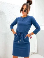 Tmavě modré dámské úpletové šaty (700) Tmavě modré dámské úpletové šaty (700)