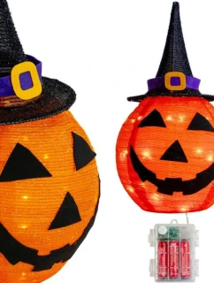 DEKORATIVNÍ DÝNĚ S KLOBOUKEM 68CM HALLOWEEN 30LED