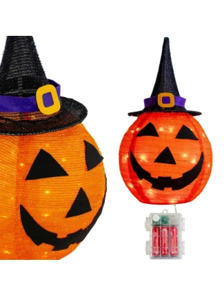 DEKORATIVNÍ DÝNĚ S KLOBOUKEM 68CM HALLOWEEN 30LED