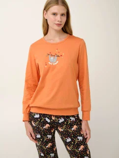 Vamp - Bavlněné dámské pyžamo s manžetami 21928 - Vamp