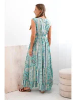 Dámská bavlněná pláštěnka se zavazováním v pase tyrkys