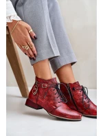 Dámské kožené lakované botky Maciejka červené 5743A-08 Dámské kožené lakované botky Maciejka červené 5743A-08