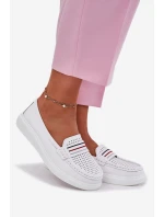 Dámské Kožené Mokasíny Bílé Dovema