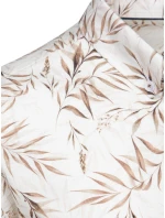 Pánská bílá košile s listy FashionStreet DX2639