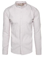 Pánská neformální košile se stojáčkem světle růžová FashionStreet DX2647