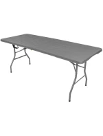 DŘEVĚNÝ STŮL SKLÁDACÍ V KUFŘÍKU 180x74CM MAX.100KG DŘEVĚNÁ DESKA TEMNĚ ŠEDÁ DŘEVĚNÝ STŮL SKLÁDACÍ V KUFŘÍKU 180x74CM MAX.100KG DŘEVĚNÁ DESKA TEMNĚ ŠEDÁ