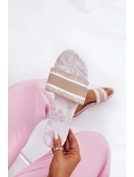 Vzorované Plné Dámské Sandály Béžové Leysi