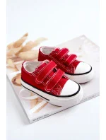 Dětské tenisky na suchý zip červený Bernie
