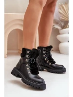 Zateplené Kotníkové Boty na Zip z Eko Kůže Černé Willatta Zateplené Kotníkové Boty na Zip z Eko Kůže Černé Willatta