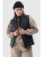 Dámský péřový bezrukávník s límcem 4F Černý 4FWAW24TVJAF139-20S