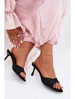 Sandály z imitace semiše na podpatku Černé Melissea