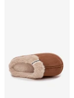 Dámské pantofle s kožíškem Parisse – hnědé