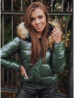 Dámská prošívaná krátká zimní bunda FELLISA zelená FashionStreet TY2459