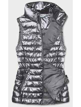 Šedá metalická dámská vesta (M20-6806-61) Šedá metalická dámská vesta (M20-6806-61)