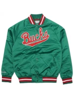 Mitchell & Ness NBA Milwaukee Bucks Lightweight Jacket M STJKMG18013-MBUDKGN pánské