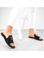 Pohodlné žabky se zirkony S.Barski W OLI258A černá Pohodlné žabky se zirkony S.Barski W OLI258A černá