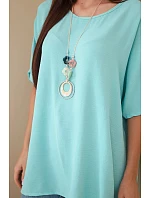 Halenka oversize s přívěskem mintová