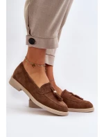 Zazoo 3420 Semišové Dámské Mokasíny na Ploché Podrážce Hnědé