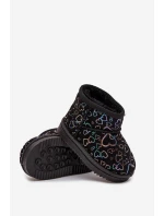 Dětské sněhule Černé srdíčka Calivine