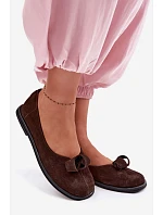 Kožené Semišové Dámské Polobotky Zazoo 379 Čokoládové