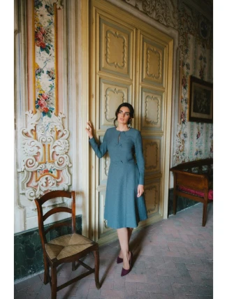 S413 Šaty s mašlemi - šedé