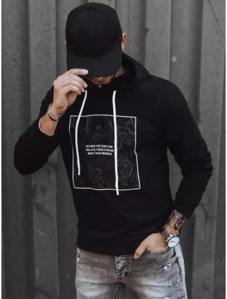 Pánská černá mikina FashionStreet BX5467 Pánská černá mikina FashionStreet BX5467