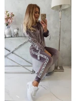 Velurová souprava Love grey