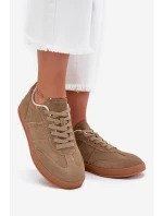 Dámské semišové sneakersy Big Star SS274675 HI-POLY SYSTEM Béžové Dámské semišové sneakersy Big Star SS274675 HI-POLY SYSTEM Béžové