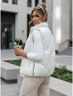 Dámská prošívaná vesta se stojáčkem krémová FashionStreet TY3042