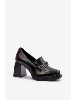 Lakované lodičky na robustním podpatku černé Terimene Lakované lodičky na robustním podpatku černé Terimene