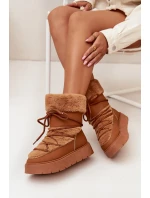 Dámské Sněhule S Kožíškem A Šněrováním Na Platformě Camel Marinna