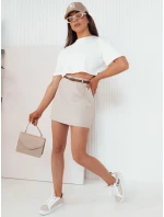 DANIZ béžová mini sukně FashionStreet CY0443