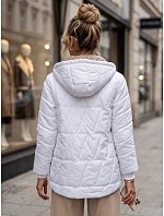 Dámská prošívaná přechodová bunda s kapucí, bílá, FashionStreet TY5781