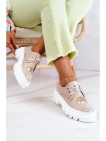 Kožené Boty S Srdce Béžová Curtis