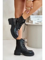 Dámské Zateplené Kožené Boty Černé Goe OO2N4115-W2