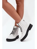 Zateplené dámské kotníkové boty z přírodní kůže Sergio Leone BT25248-S bílé