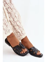 Dámské nazouváky na nízkém podpatku 78-192A Černé - Stephan Paris