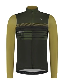Tričko Rogelli s dlouhým rukávem STRYDE, černozelené, velikost XL