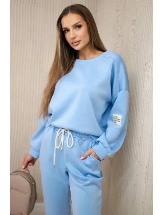 Komplet teplákové + kalhoty máslová látka modrý Komplet teplákové + kalhoty máslová látka modrý