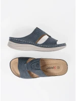 Jedinečné  nazouváky dámské modré na plochém podpatku