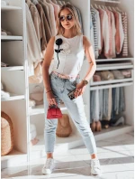 PETITO white FashionStreet RY2730 dámské květované tričko bez ramínek