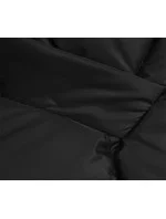 Černá bunda pro přechodné období s kapucí (LHD-23002)